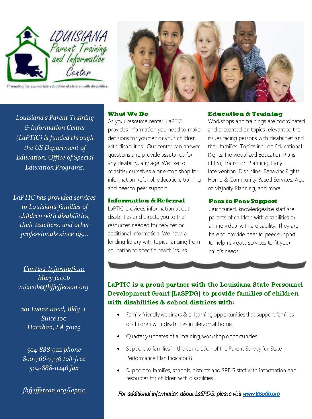 LaPTIC/LaSPDG Partnership Flyer